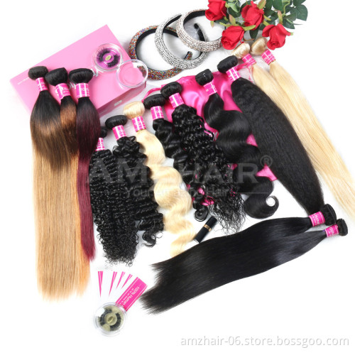 AMZ Hair Supplier Cheap Unprocessed Virgin Hair Weaving Bundles Raw Vietnamese Hair Cuticle Aligned Loose Deep Wave Extensions